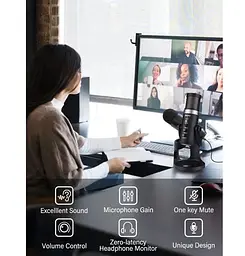 Професійний студійний конденсаторний мікрофон Jmary MCPW9 USB Black - мініатюра 12