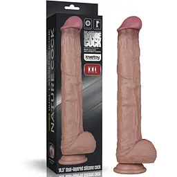 Фалоімітатор Dual-Layered Silicone Nature Cock 14.5'' 37.5 см коричневий