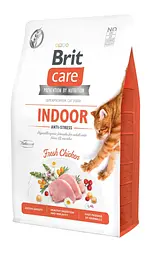 Сухий корм для домашніх котів Brit Care Cat Grain Free Indoor Anti-Stress з куркою, 400 г