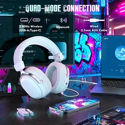 Навушники ATTACK SHARK L30PRO, об'ємний звук 7.1, драйвери 50 мм - White - мініатюра 4