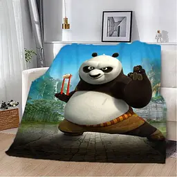 Плед плюшевий подарунковий 3D Панда Кунг Фу №2 160х200 см