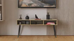 Тумба під телевізор Кентуккі Ferrum-decor 45x139x38 Чорний метал ДСП Дуб Сонома 16 мм (FRD-106730) - мініатюра 6
