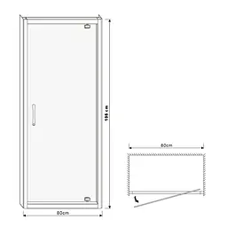 Душові двері Eger 80x195 см 599-150-80(h), прозорий, хром - мініатюра 8