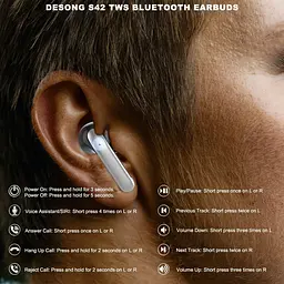 Бездротові навушники Bluetooth 5.3 TWS 40H час відтворення в навушниках із мікрофоном, глибокий бас, IPX5 - мініатюра 5