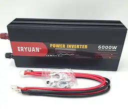 Автоінвертор 12 V-220 V перетворювач напруги з чистою синусоїдою для котла, насоса та холодильника 6000 W Eryuan 12 V-220 V 6000 Вт - мініатюра 1