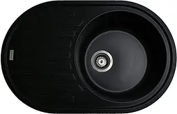 Кухонна мийка Adamant ELLIPSIS антрацит 765x495x200 мм, з крилом 76,5 см
