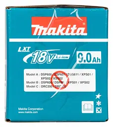 Акумулятор для продукції Makita LXT BL1890 (18 В, 9 А⋅год, 1915H4-0) - мініатюра 8