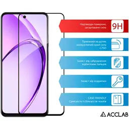 Скло захисне ACCLAB Full Glue Oppo A3 5G Black (1283126598876) - мініатюра 3