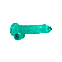 Фалоімітатор RealRock Crystal Clear 8" 21 см (зелений) - мініатюра 11