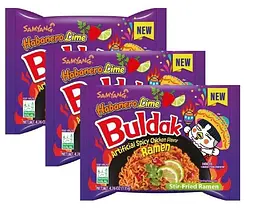 Локшина швидкого приготування Samyang Buldak Habanero Lime Flavour Instant Noodles 135г - мініатюра 4