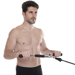 Ручка для тяги York Fitness V-подібна багатофункціональна з гумовими рукоятками, хром - мініатюра 11