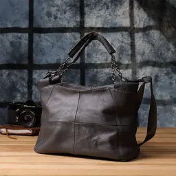 Повсякденна сумка для жінок з натуральної шкіри Vintage 22989 сіра - мініатюра 10