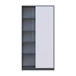 Розпашна Шафа Doros Студент Графіт/Білий 90х38х180 (44900273) - мініатюра 1