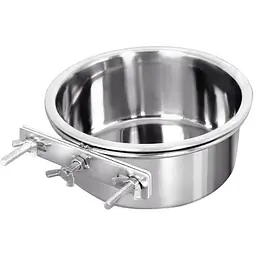 Металева миска з кріпленням до клітки/вольєру для собак Derby BH032, 18x6.5 см