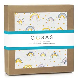 Муслінова пелюшка Cosas Rainbow CS1 110х150 см біло-жовта (MuslinDiapers_RainbowStarYellow_110x150) - мініатюра 2
