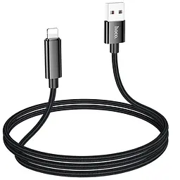 Дата кабель Hoco U125 Benefit 2.4A USB to Lightning with display (1.2m) Black - мініатюра 4