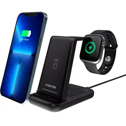 Зарядний пристрій Canyon WS- 304 Foldable 3in1 Wireless charger (CNS-WCS304B) - мініатюра 6