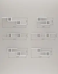 Полиця-конструктор MebelStar 153,2x20x44,8 см Аляска білий (MBS-1797) - мініатюра 6