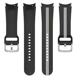 Ремінець для Samsung Galaxy Watch 4 Classic 42mm - чорно-сірий ширина кріплення 20мм силікон Watchbands D2 (W17-3WB77910986) - мініатюра 5