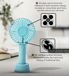 Ручний портативний вентилятор Portable Mini Fan X9 на акумуляторі з ручкою міні вентилятор USB - мініатюра 3