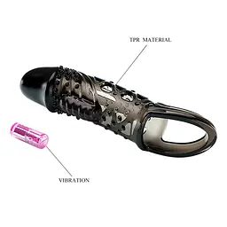 Насадка на пеніс Pretty Love Penis Sleeve Cecelia 18.5 см чорний - мініатюра 4