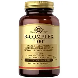 Вітаміни та мінерали Solgar B-Complex 100, 50 вегакапсул