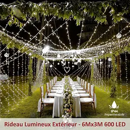 Світлодіодна штора 600 LED 6×3 м для вулиці та приміщень IP44 - мініатюра 9