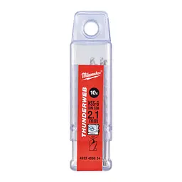 Свердло по металу THUNDERWEB HSS-G MILWAUKEE DIN338, діаметр 2,1х49х24мм, (10шт), пластикова коробка