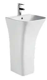 Умивальник підлоговий Mixxus Bevel-1101 з отвором під змішувач і переливом 450x435x835 мм MI6697, Білий - мініатюра 4