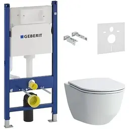 Комплект інсталяція Geberit Duofix 458.126.00.1 + унітаз Laufen Pro Rimless H8669570000001 з кришкою Soft Closing, Білий