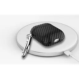 Силіконовий чохол Primo Carbon Fiber для AirPods 2 Black - мініатюра 4