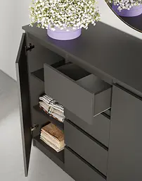 Комод в спальню MebelStar Нео 2Д4Ш 120x43x98 см Антрацит (MBS-1061) - мініатюра 3