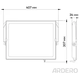 Світлодіодний прожектор Ardero LL-1200ARD 200 Вт 6500 K чорний (81029) - мініатюра 3