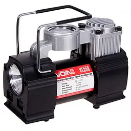 Компресор автомобільний VOIN 150psi 15A 40л прикурювач дефлятор перехідник на клеми (VL-550)
