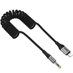 Аудіо кабель Aux Hoco UPA33A Nuevo Lightning to AUX 3.5 мм 1.5 м Black - мініатюра 7