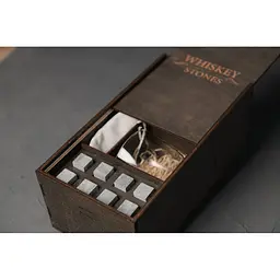 Подарунковий набір Whiskey Stones камені для віскі 8 штук + інструкція + мішечок для зберігання + щипці та 2 склянки - мініатюра 7