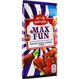 Шоколад молочний Корона Max Fun Карамель, мармелад і печиво 150 г (918395) - мініатюра 3