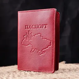 Яскрава шкіряна обкладинка на паспорт Карта Grande Pelle 16775 червона - мініатюра 7