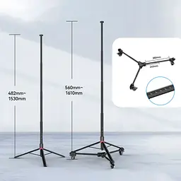 Штатив Ulanzi AT-03 Tripod Dolly Kit 1.6m Black [126315] - мініатюра 5