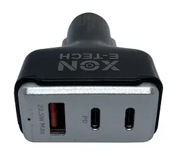 Автомобільний зарядний пристрій XON MaxCharge Type-C 82.5W (2 x Type-C PD30 + Type-A 15V/1.5A) Black (CM1A2C82WB 3500) - мініатюра 2