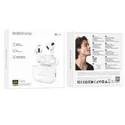 Bluetooth навушники Borofone BW58 TWS (білий) - мініатюра 2