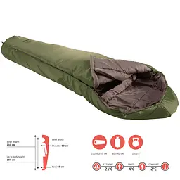 Спальний мішок Grand Canyon Fairbanks 190 -4°C Capulet Olive Left (340020), Оливковый - мініатюра 3
