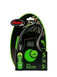 Повідець-рулетка Flexi New Neon для собак що світиться в темряві стрічка S зелений - мініатюра 2