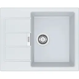 Кухонна мийка Franke Sirius, тектонайт, прямокутник, з крилом, 620х500х200мм, чаша - 1, накладна, S2D 611-62, білий