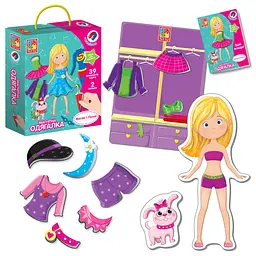 Дитяча магнітна одягалка "Меган і Поллі" Vladi Toys VT3702-11, 39 магнітних елементів - мініатюра 2