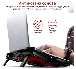 Охолоджувальна підставка для ноутбука Promate AirBase3 4xFan LED 17.3 дюймів - мініатюра 6