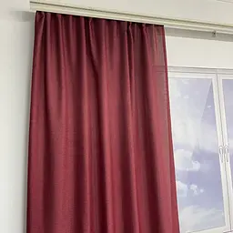 Штори з легкого льону бордового кольору на тасьмі 2шт. 150х270 ALBO pbe0052566 - мініатюра 3
