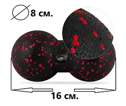 Набір м'ячів для масажу та йоги PowerPlay PP_4090 EPP (Комплект з 2 штук) Red (PP_4090_Red) - мініатюра 5