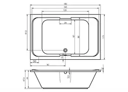 Ванна акрилова Rho Sobek 180x115 BB2800500000000 - мініатюра 2