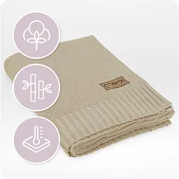 Плед дитячий літній MoMi Hug Beige (AKCE00059) - мініатюра 4